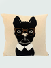 CASHMERE DOG PILLOW: 21" x 21": BEIGE-CHOCOLATE