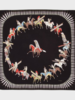SILK PRINTED SCARF: NATIVE AMERICAN: BLACK