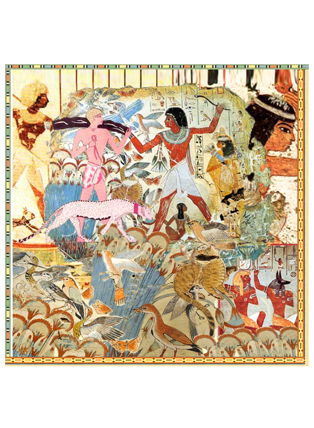 PRINTED SILK SCARF: SETA EGYPTIAN ART