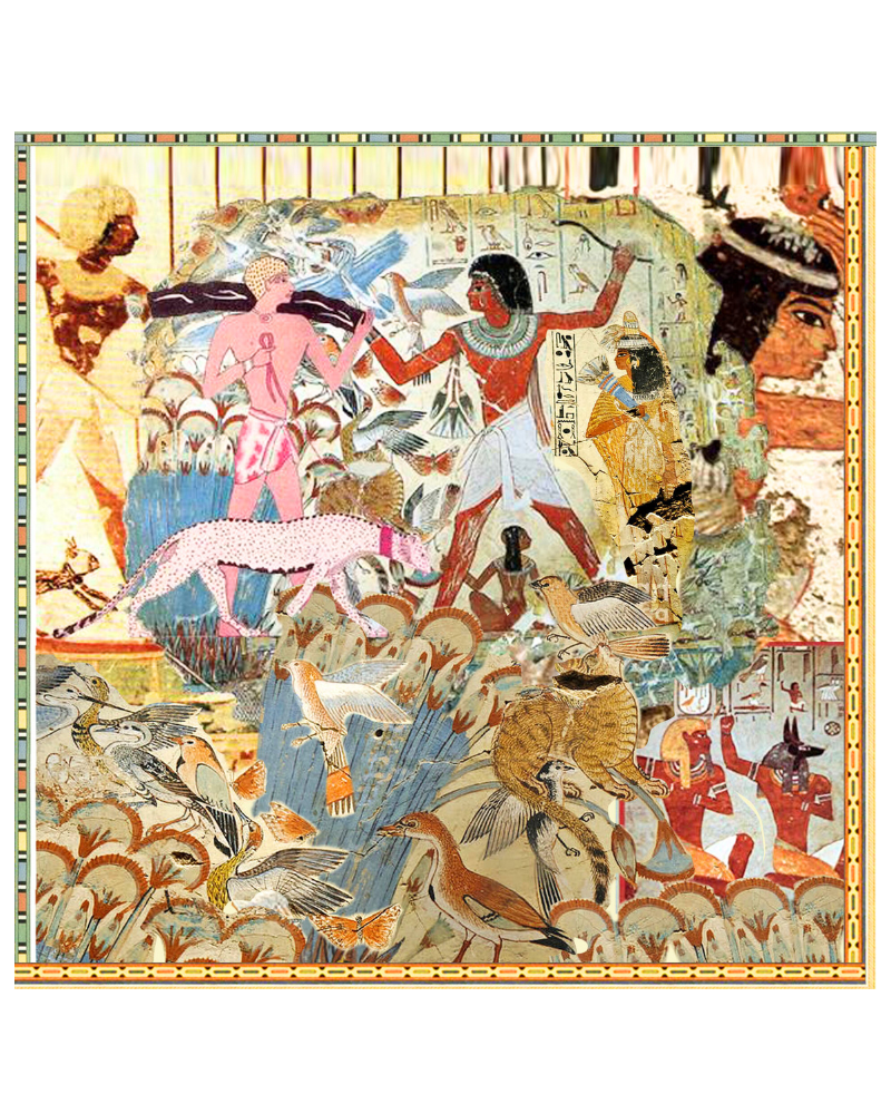 PRINTED SILK SCARF: SETA EGYPTIAN ART