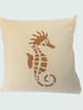 SEAHORSE CASHMERE-LUREX PILLOW: 21"x21": IVORY-GOLD