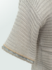 COTTON-SILK SS PULLOVER W/ BEADED FRINGE SLEEVE TRIM: LOTUS