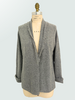 CASHMERE OPEN CARDIGAN W/ FRINGES: GRAY