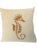 SEAHORSE CASHMERE-LUREX PILLOW: 21"x21": IVORY-GOLD