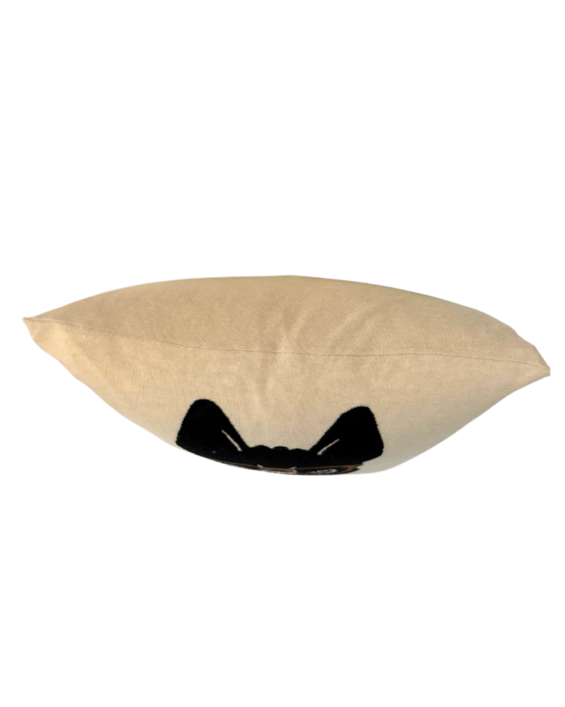 CASHMERE DOG PILLOW: 21" x 21": BEIGE-BLACK