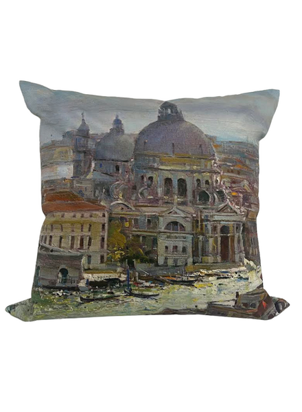 SILK PRINTED  PILLOW ON BOTH SIDE : VENICE MULTI PILLOW : 21" X 21"