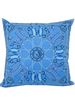 SILK PRINTED PILLOW ON BOTH SIDE: 16" X 16": STIRRUPS: OCEAN BLUE