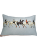LINEN PILLOW POLO. BLUE, 12"x18"