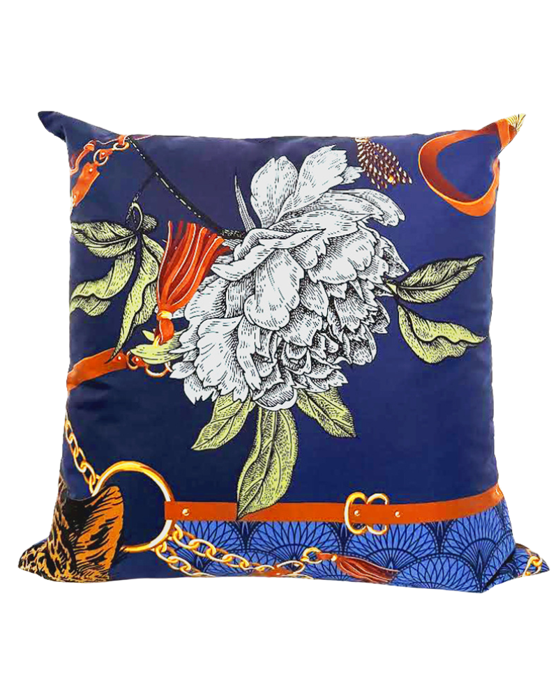 SILK PRINTED  PILLOW ON BOTH SIDE : ZAMBIA PILLOW : 21" X 21"