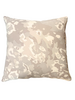 SILK CREPE PRINTED PILLOW W/ LINEN TRIM: 21"X21": LEOPARD-GRAY