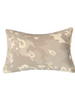 SILK CREPE PRINTED PILLOW W/ LINEN TRIM: 12"X18": LEOPARD-GRAY