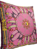 SILK PRINTED PILLOW ON BOTH SIDE: 16" X 16": STIRRUPS: FLAMINGO
