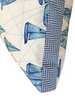 SILK PRINTED PILLOW: BOAT/ ZIG ZAG : BLUE 12"X18"