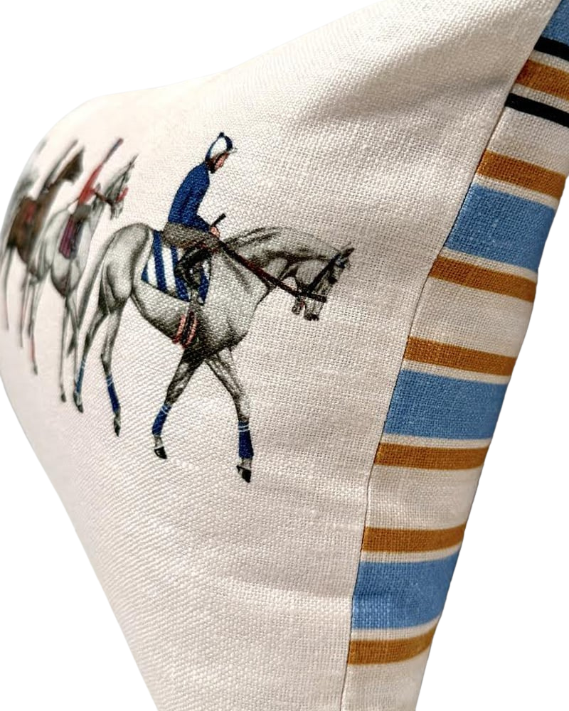 LINEN PILLOW POLO. PINK, 12"x18"