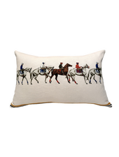 LINEN PILLOW POLO. PINK, 12"x18"