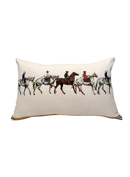 LINEN PILLOW POLO. PINK, 12"x18"