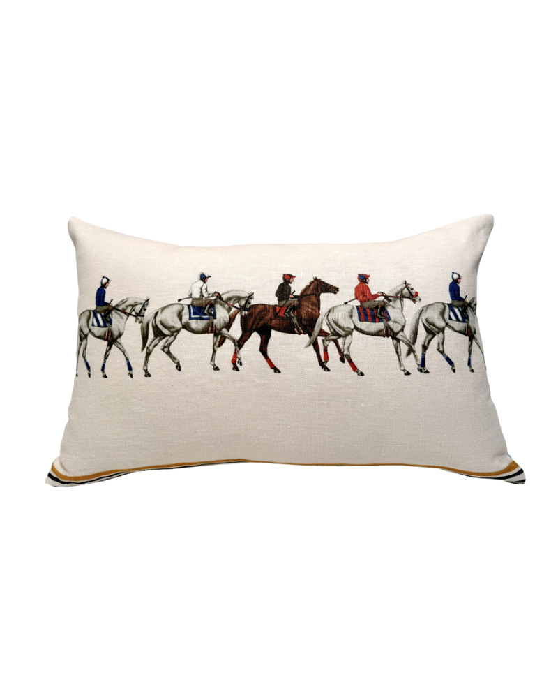 LINEN PILLOW POLO. PINK, 12"x18"