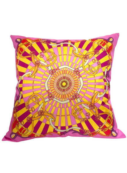 SILK PILLOW FIRENZE: HIBISCUS: 21"x21"