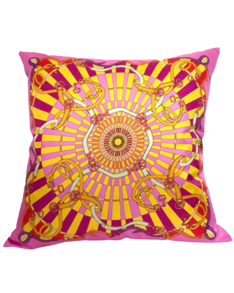 SILK PILLOW FIRENZE: HIBISCUS: 21"x21"