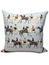 LINEN PILLOW POLO: BLUE: 21"x21"