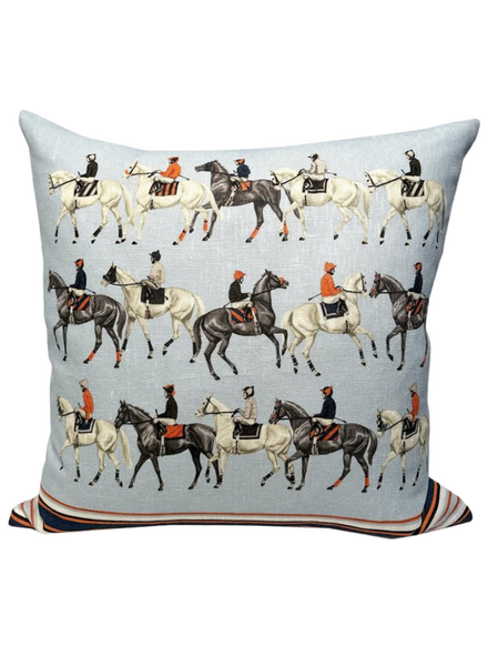LINEN PILLOW POLO: BLUE: 21"x21"