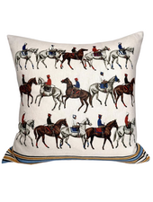 LINEN PILLOW POLO: PINK:21"x21"