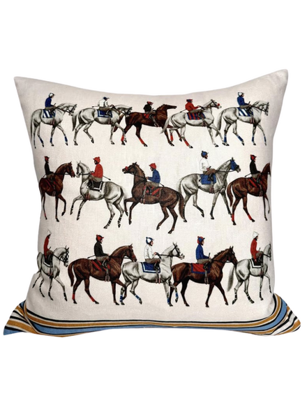 LINEN PILLOW POLO: PINK:21"x21"