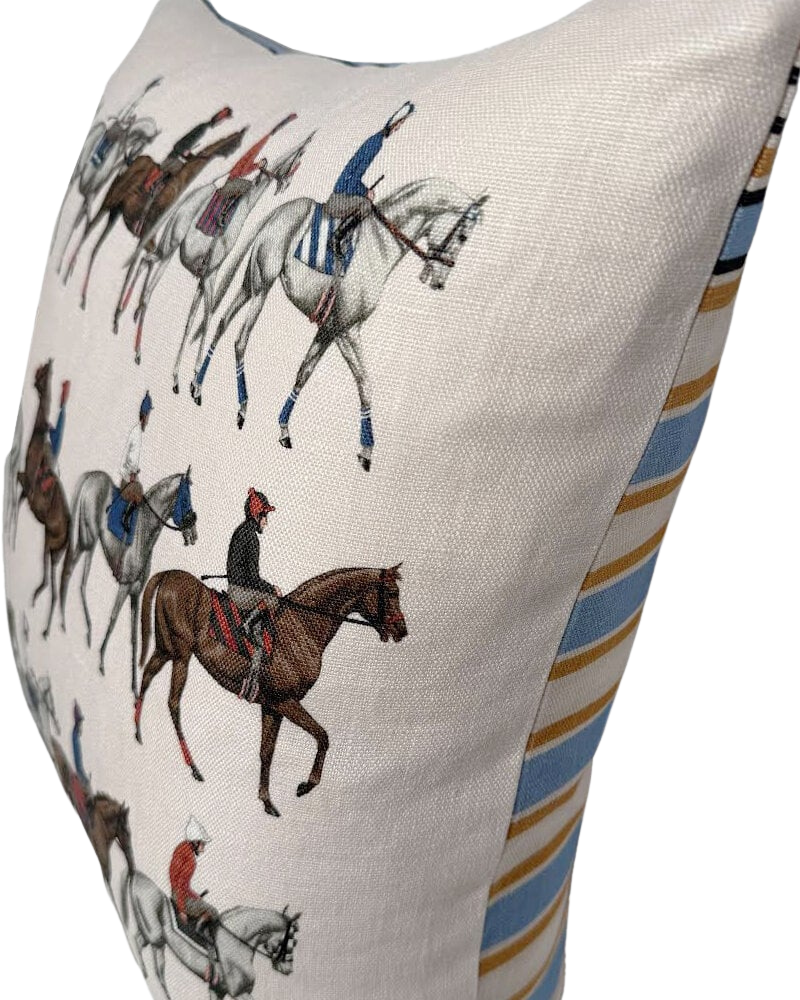 LINEN PILLOW POLO: PINK:21"x21"