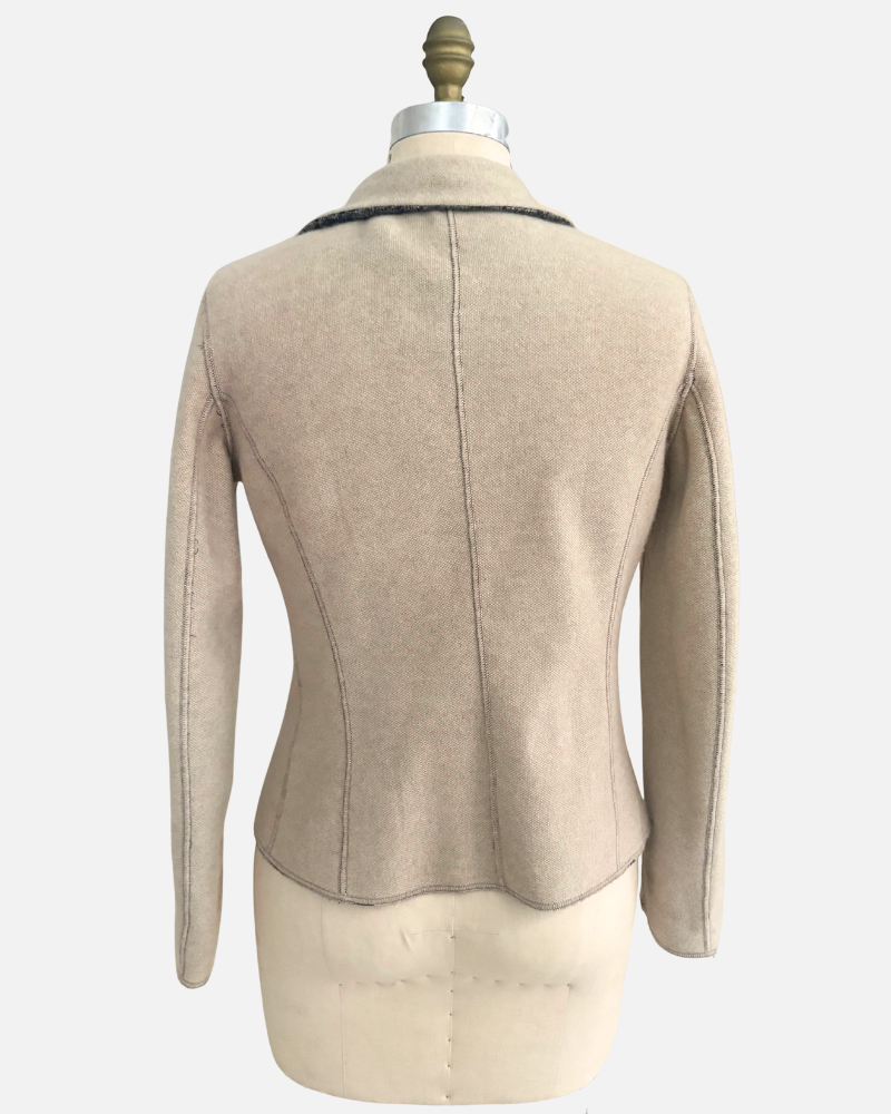 3 BUTTON REVERSIBLE CASHMERE BLAZER : NIGHT BLUE