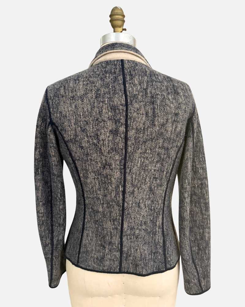 3 BUTTON REVERSIBLE CASHMERE BLAZER : NIGHT BLUE