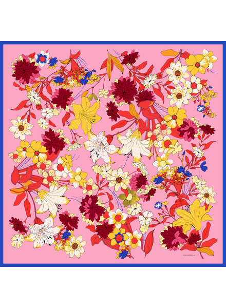 CASHMERE PRINTED SCARF: COSMO: PINK
