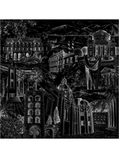 CASHMERE PRINTED SCARF: MODERN COMO: BLACK