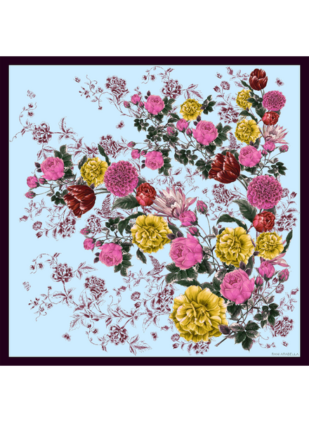 CASHMERE PRINTED SCARF: SANREMO: BLUE