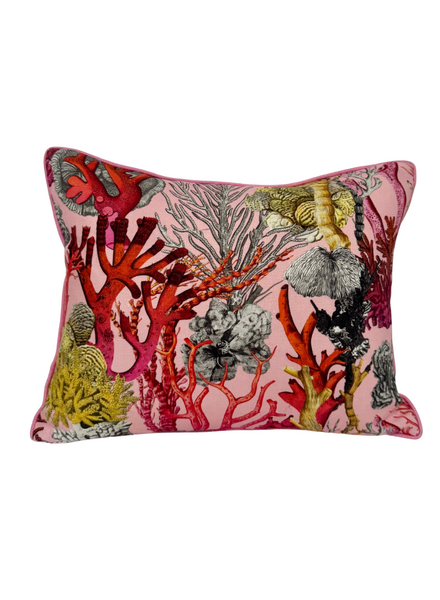 LINEN PILLOW CORAL: PINK 16"x20"