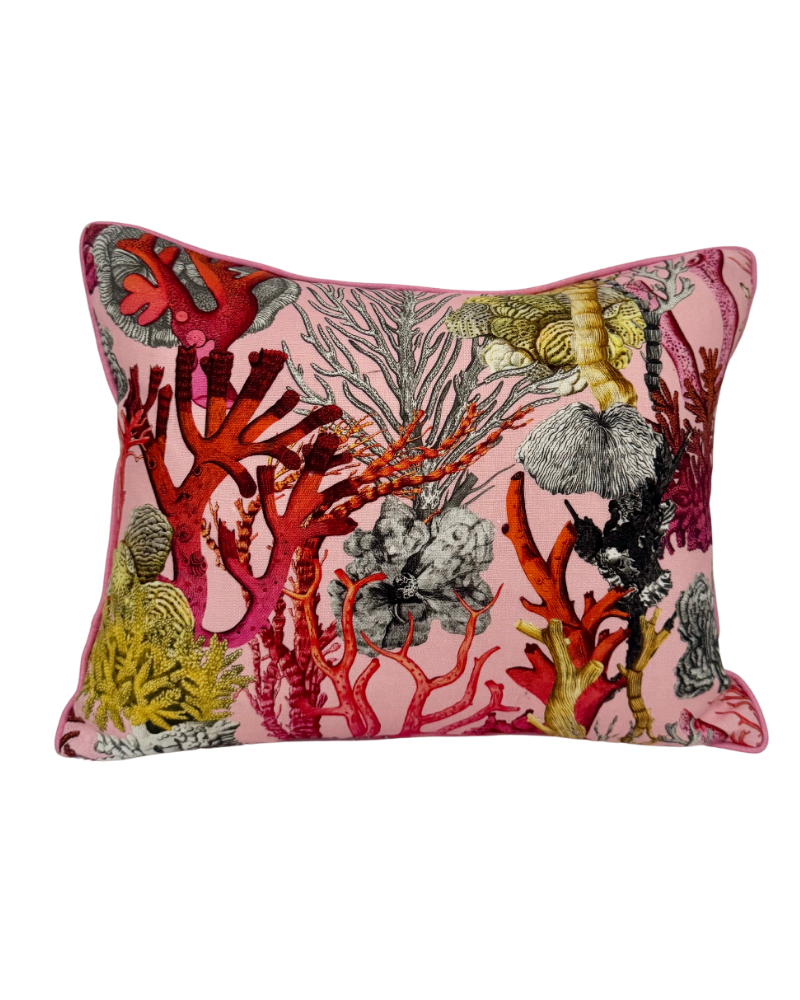 LINEN PILLOW CORAL: PINK 16"x20"