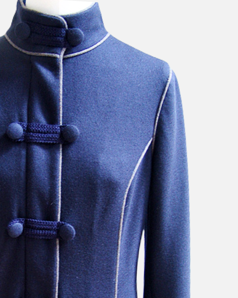 PEA COAT WITH TOGGLES: MIDNIGHT BLUE
