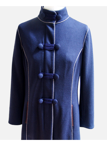 PEA COAT WITH TOGGLES: MIDNIGHT BLUE