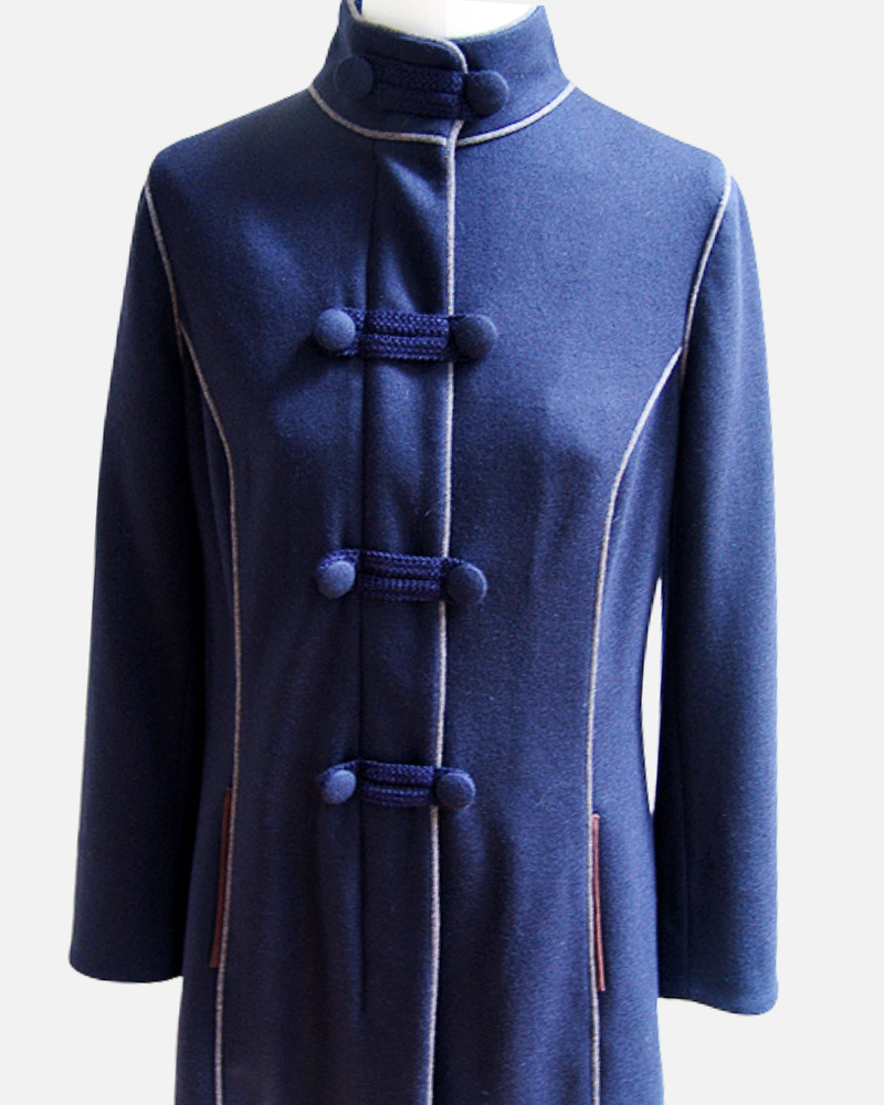 PEA COAT WITH TOGGLES: MIDNIGHT BLUE
