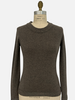 CASHMERE CREW NECK WITH JEWEL KNIT DETAIL: HAZELNUT