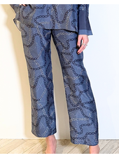 SILK PRINTED PANTS: DEVON : BLUE