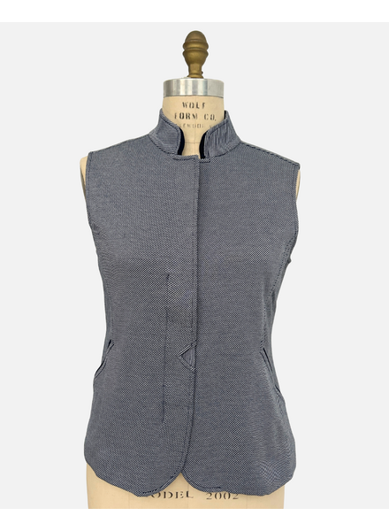 JERSEY STRIPED VEST: BLUE-WHITE