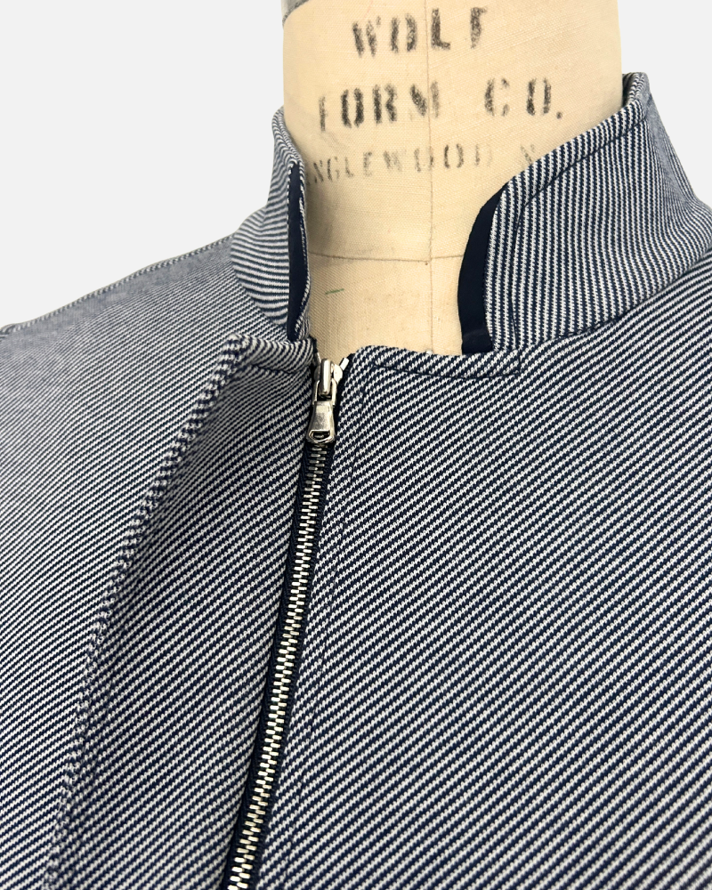 JERSEY STRIPED VEST: BLUE-WHITE