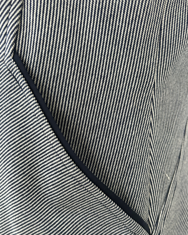 JERSEY STRIPED VEST: BLUE-WHITE