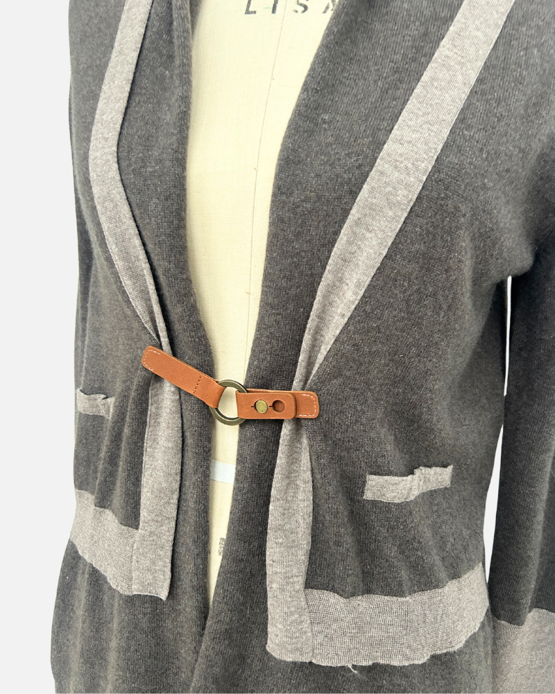 TWO LAYERS CARDIGAN: BROWN