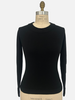 CASHMERE CREW NECK WITH JEWEL KNIT DETAIL: BLACK