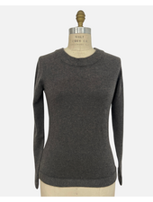 CASHMERE CREW NECK WITH JEWEL KNIT DETAIL: ANTHRACITE
