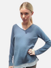 ASYMMETRICAL TUNIC W/ POPELINE DETAIL: 100% CASHMERE: JEANS