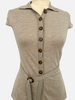 SHORT SLEEVES BELTED TUNIC TAUPE