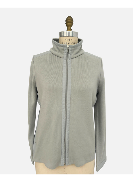 FULL ZIP COTTON JACKET: SILVER