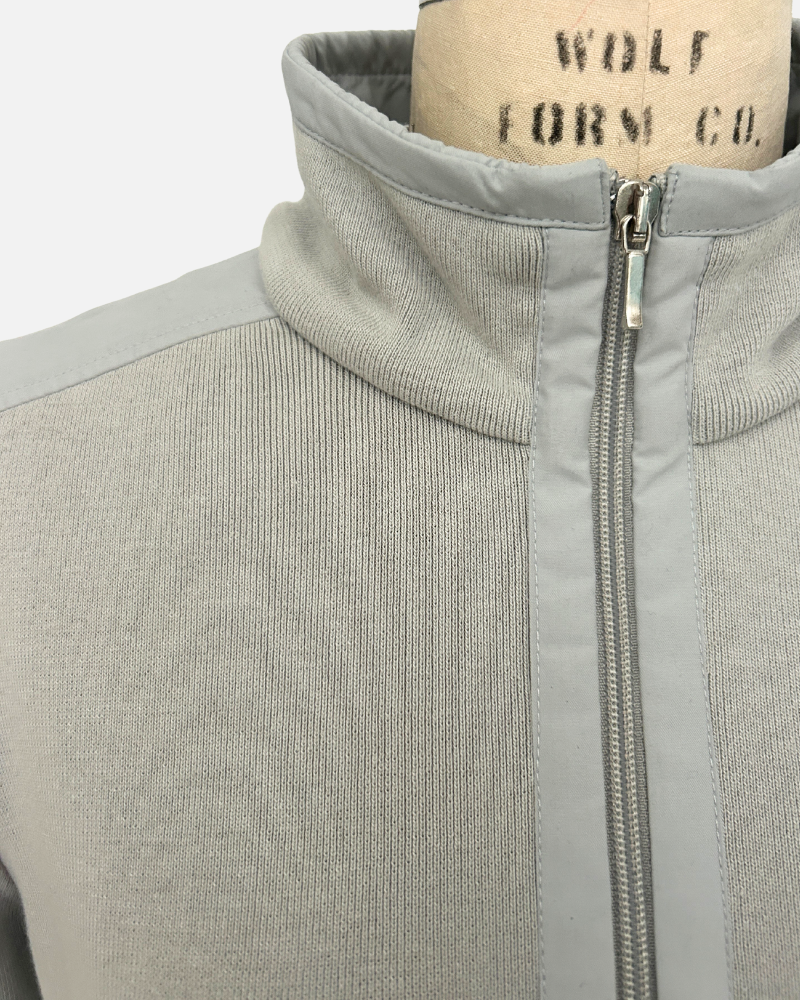FULL ZIP COTTON JACKET: SILVER